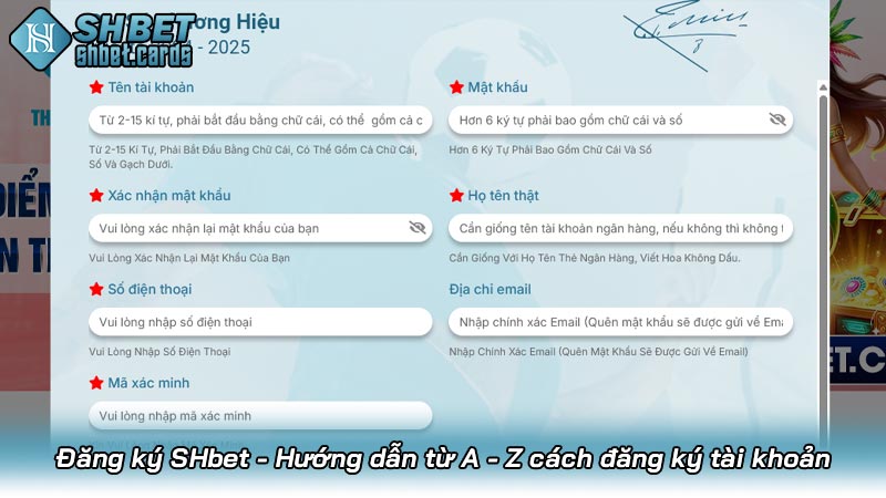 Đăng ký SHbet - Hướng dẫn từ A - Z cách đăng ký tài khoản